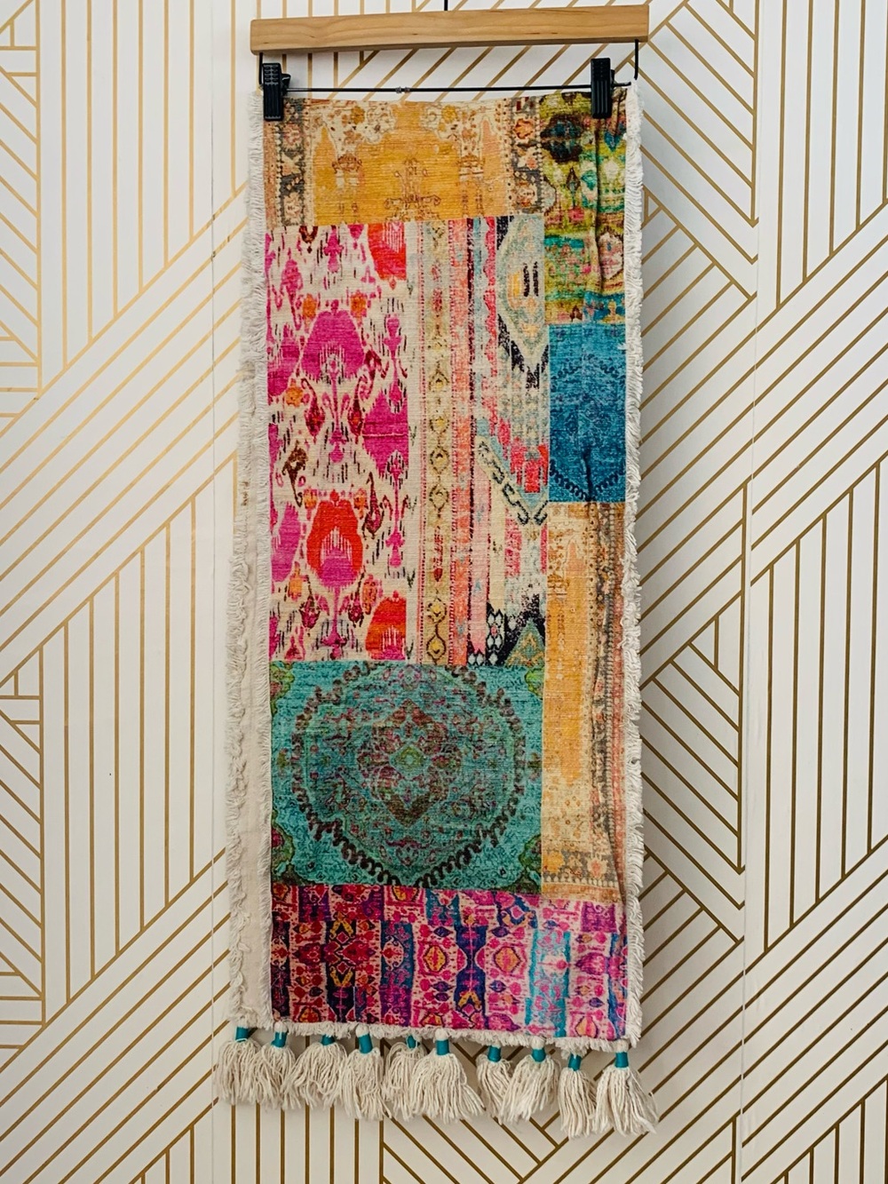Bohemian Boho Table Runner rustic colorful Anthropologie pier one inspired 74x14